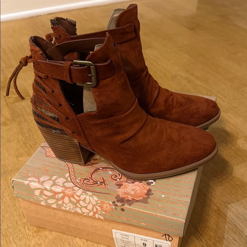 Brown Suede Ankle Boots